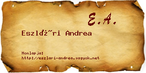 Eszlári Andrea névjegykártya